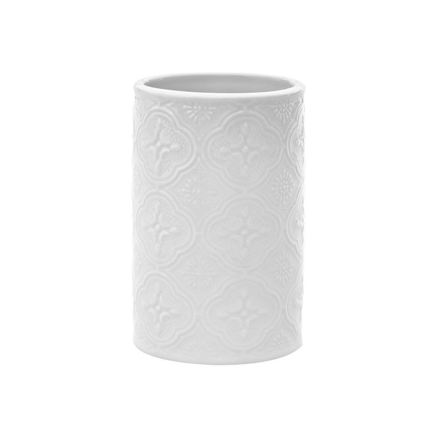 Ποτηροθήκη Πορσελάνη Λευκή Ø10,9*7,1cm Ecocasa Boho White 02-6693