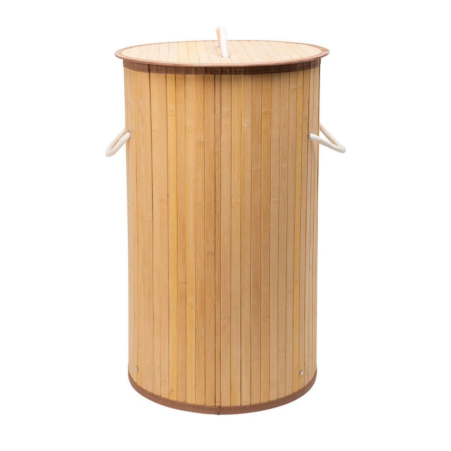 Καλάθι Απλύτων Bamboo Essentials Πτυσσόμενο Στρογγυλό 57lt  Estia Home Art 02-12823