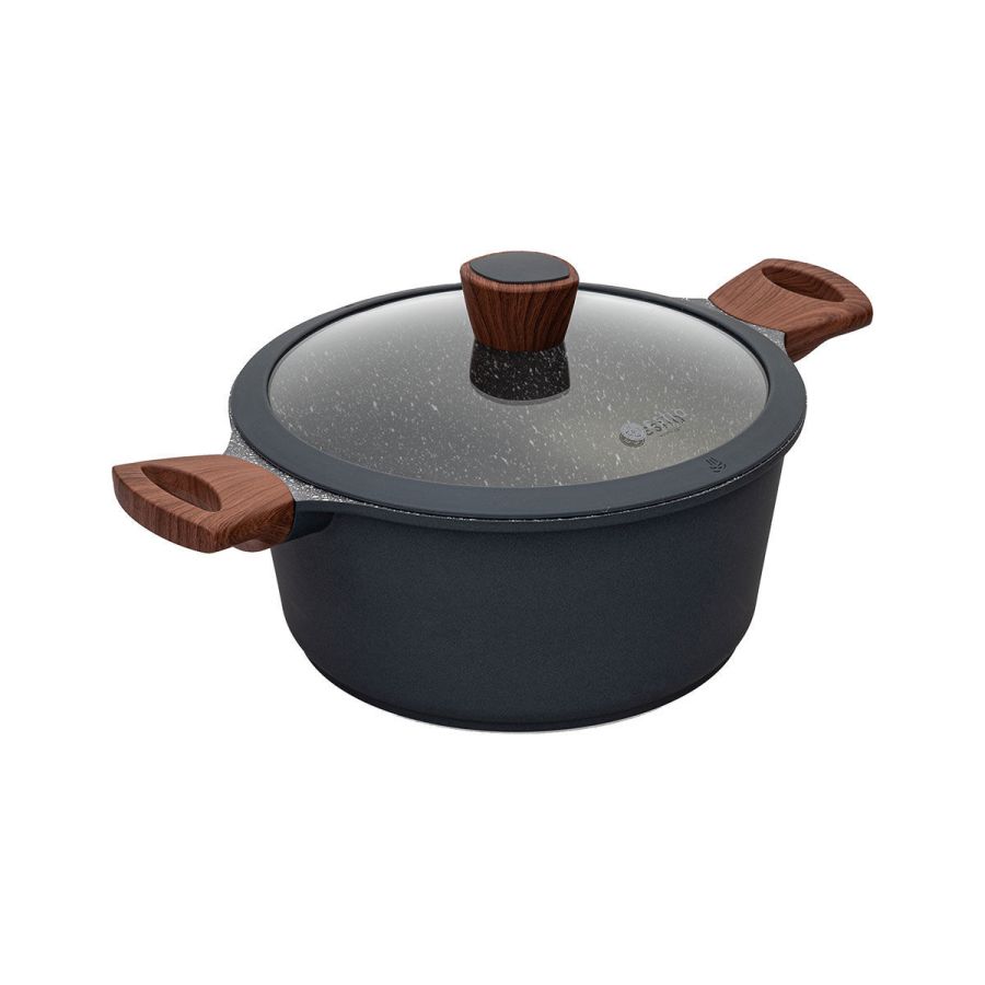 Κατσαρόλα 24cm 4,5lt Αντικολλητική Χυτού Αλουμινίου Estia Home Art Stone 01-1148