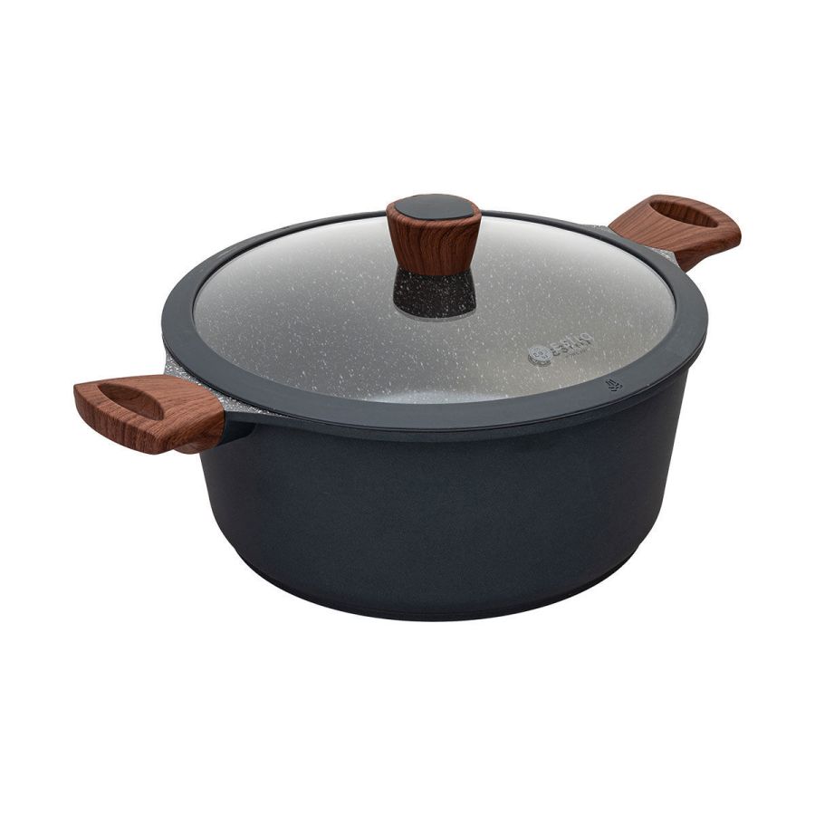 Κατσαρόλα 28cm 6,7lt Αντικολλητική Χυτού Αλουμινίου Estia Home Art Stone 01-1155