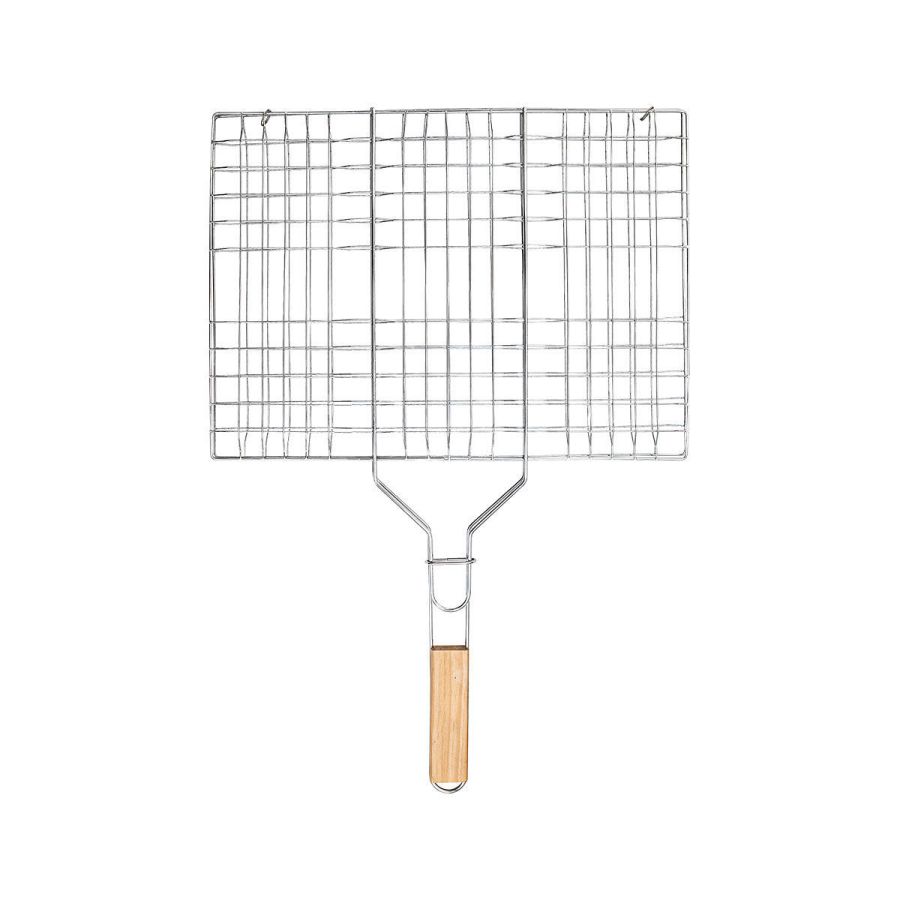 Σχάρα Ψησίματος Barbeque Μεταλλική 49x30cm με Ξύλινη Λαβή  Estia Home Art 05-9489