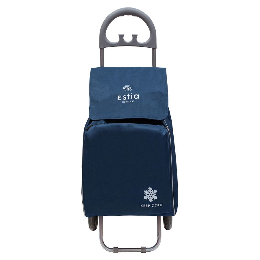 Καρότσι Λαϊκής Υφασμάτινο Μπλε 35,5x23,5xH95,8cm 40lt Estia Home Art  Ecomax 04-9380