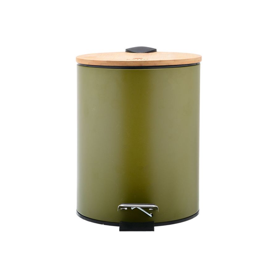 Χαρτοδοχείο Μπάνιου Ø20,5xH28,5cm  Soft Close 5lt Λαδί Estia Home Art Olive Series 02-15114