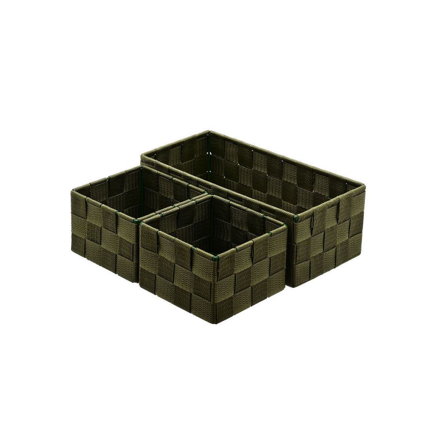 Καλάθια Οργάνωσης 26x13x9cm 3τμχ. Λαδί Estia Home Art Olive Series 04-14902