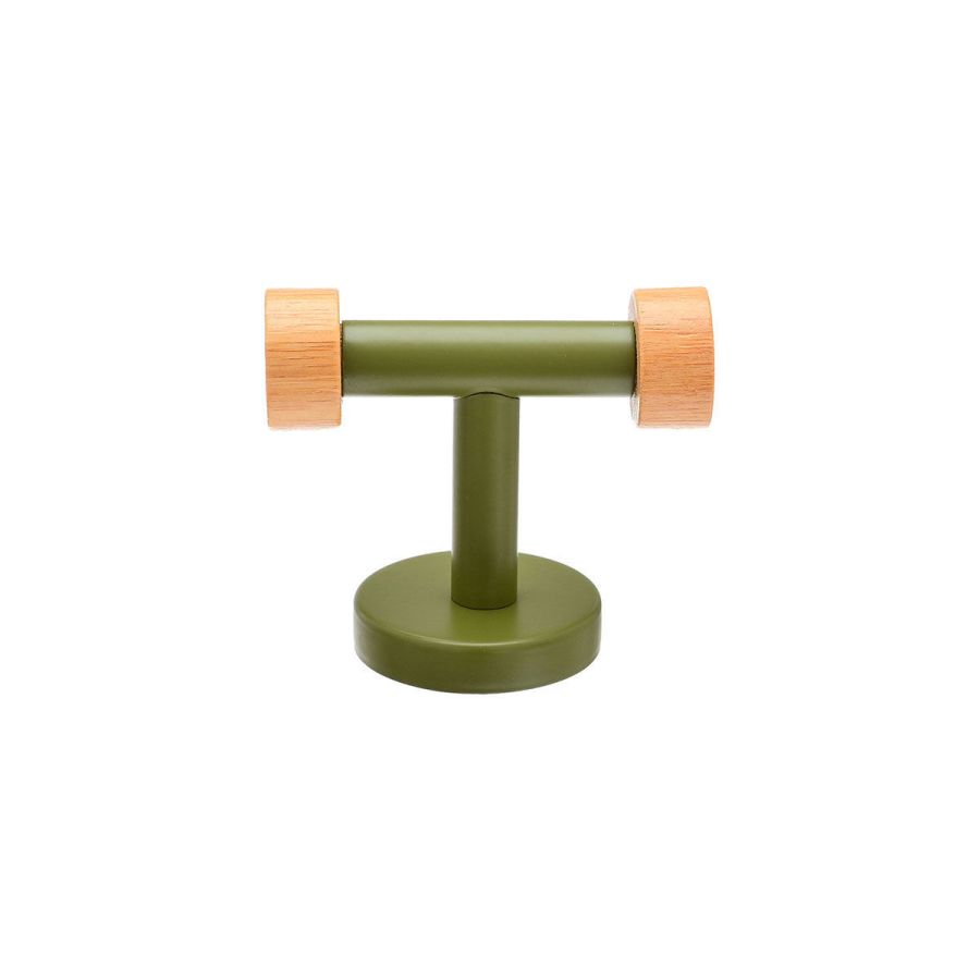 Κρεμάστρα Τοίχου Διπλή Μεταλλική -Bamboo Λαδί  5x5x3,8cm Estia Home Art Olive Series 02-15169
