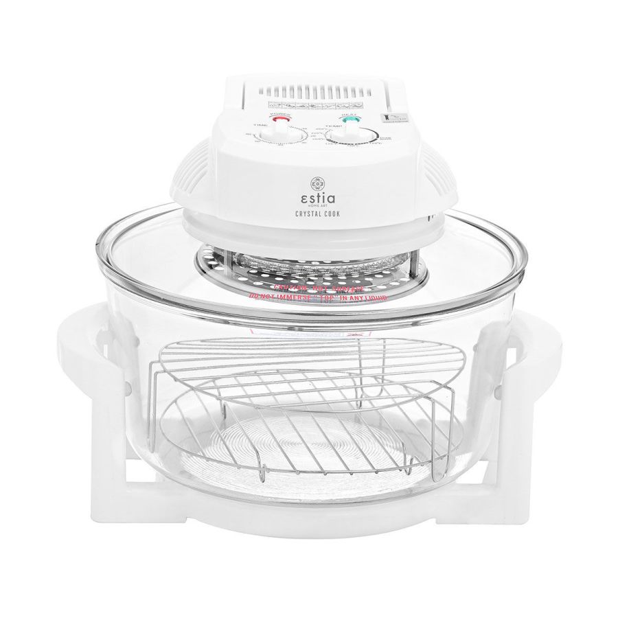 Φουρνάκι Ρομπότ Λευκό με Αντιστάσεις 1400w 12lt Estia Home Crystal Cook 06-16548