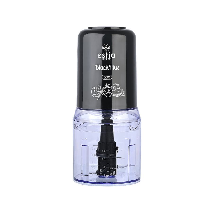 Πολυκόπτης 400w με Πλαστικό Μπωλ 500ml Estia Home Art Black Plus 06-15107
