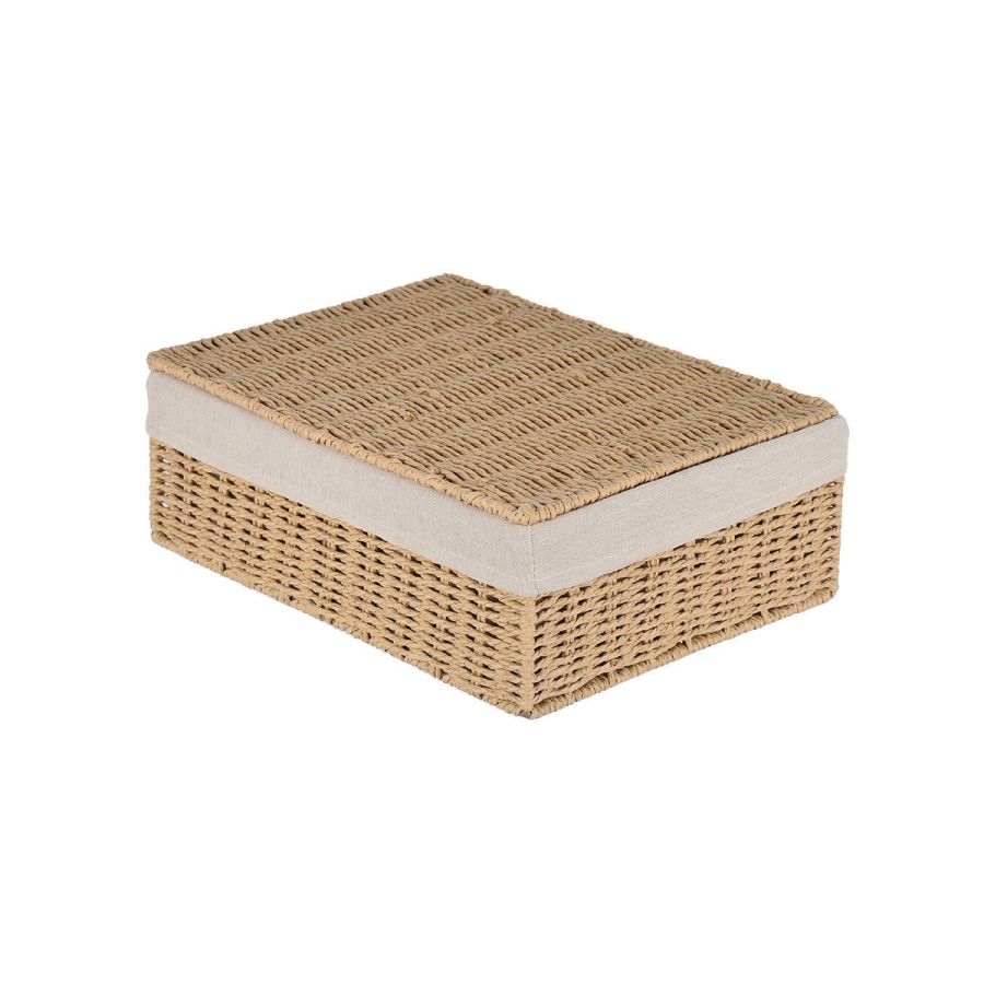 Κουτί Αποθήκευσης & Οργάνωσης με Καπάκι 32x24x12cm με Εσωτερική Επένδυση Estia Home Art Botanica 02-18849