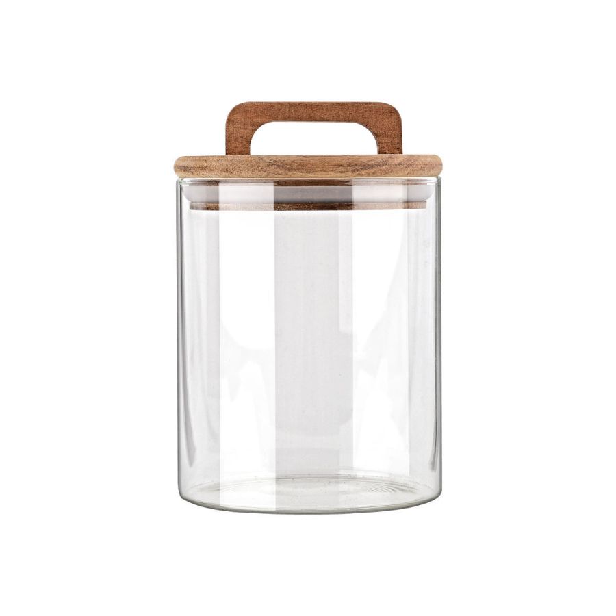 Δοχείο Αποθήκευσης Γυάλινο 650ml 10x10xΗ14,8cm Καπάκι Ξύλο Ακακίας Estia Home Art Allure 01-17477