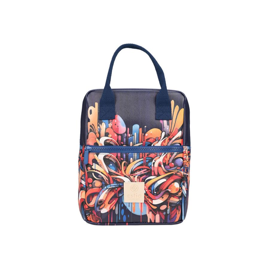 Τσάντα Φαγητού Ισοθερμική 20x14xH27cm 7lt Estia Home Art Save the Aegean Vibrant Vortex 01-22419