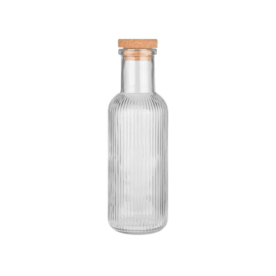 Μπουκάλι Γυάλινο Διάφανο Ανάγλυφο 1000ml με Φελλό Estia Home Art 00-21887