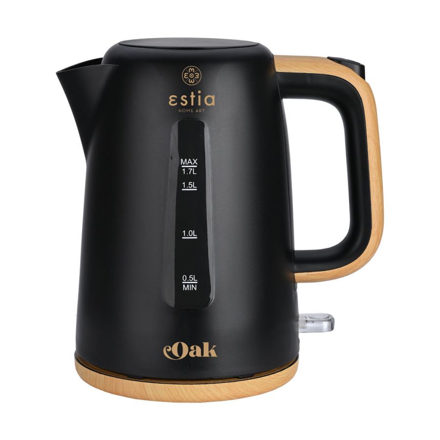 Βραστήρας  2200w 1,7lt Μαύρος Πλαστικός Estia Home Art Oak 06-24659