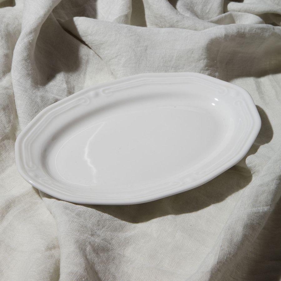 Πιατέλα Οβάλ Πορσελάνινη Ανάγλυφη 25cm Athénée White 07-13479