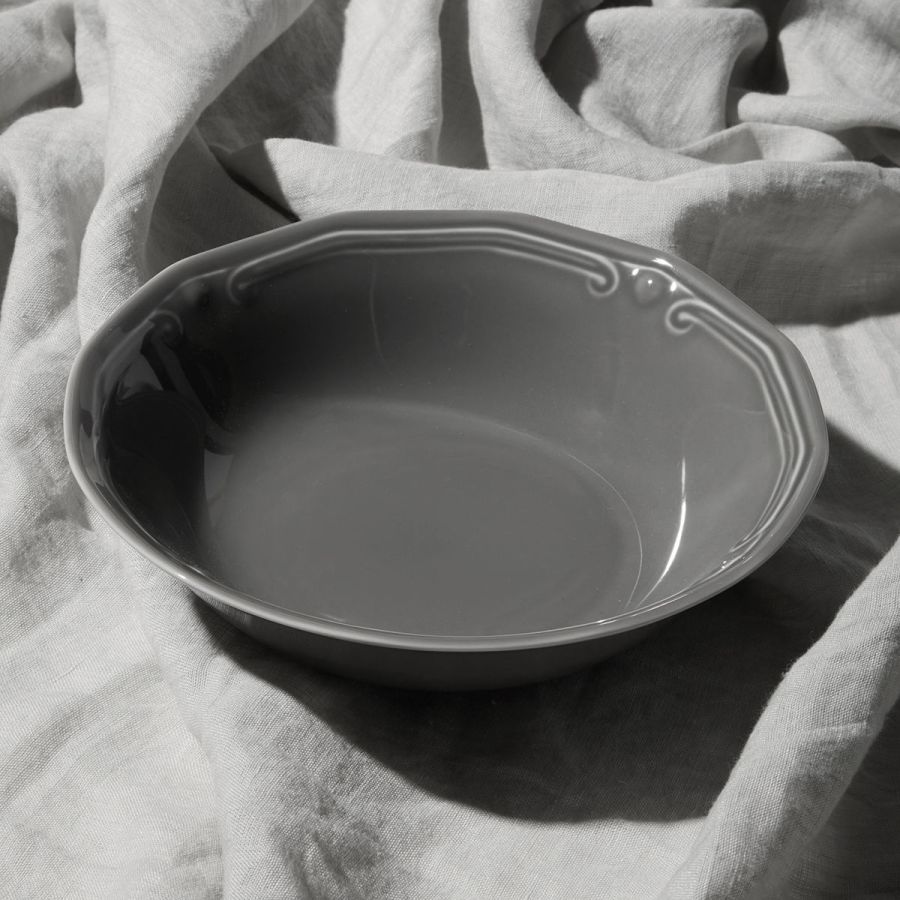 Σαλατιέρα Πορσελάνης Ανάγλυφη Γκρι 23x6,6cm Estia Home Art Athénée Grey 07-13714