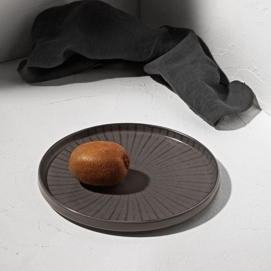 Πιάτο Ρηχό Κάθετο Πορσελάνινο 21cm Ανθρακί Estia Home Art Nordic 07-15817