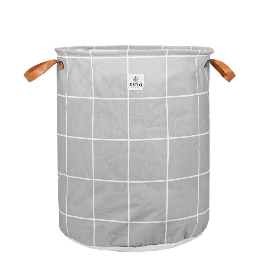 Καλάθι Απλύτων 60lt 40x40x50cm Πτυσσόμενο με Χερούλια Estia Home Art Checkerd 02-25489
