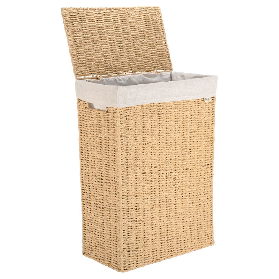 Καλάθι Απλύτων 38x22x55cm με Εσωτερική Επένδυση & Καπάκι Ορθογώνιο Estia Home Art Botanica 02-26394