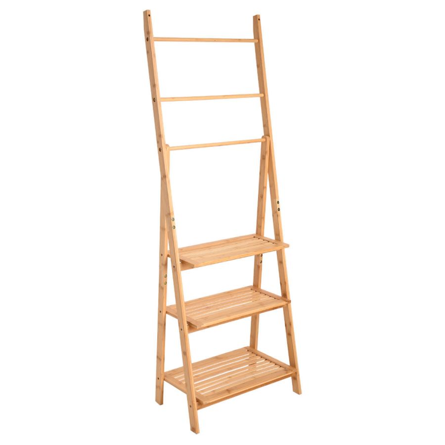 Ραφιέρα Δαπέδου 53x30xH152cm Οργάνωσης με 3 Ράφια Φυσικό Χρώμα Estia Home Art Bamboo Essentials 02-27490