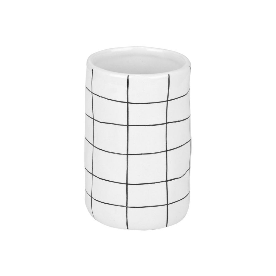 Ποτηροθήκη Μπάνιου Κεραμικό Λευκό 7,5x12cm Estia Home Art Cage 02-27605