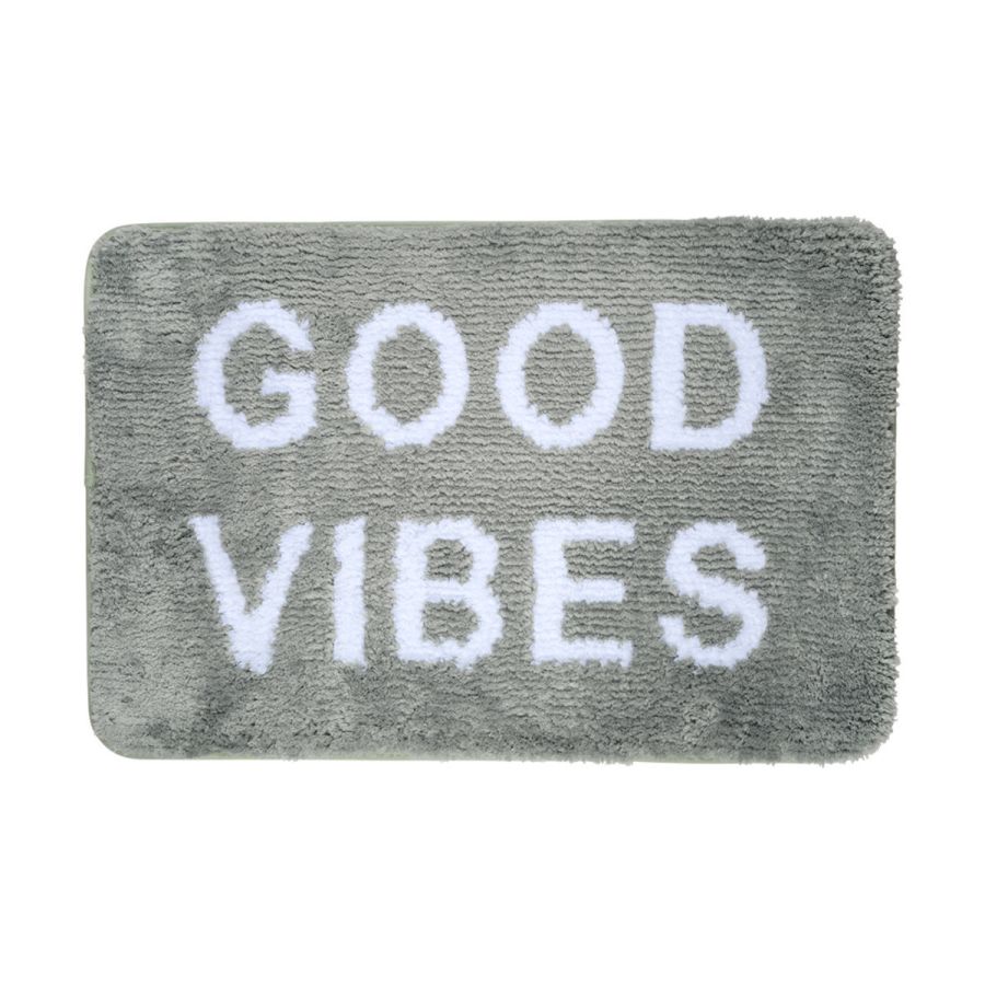 Ταπέτο Μπάνιο Μέντα 40x60cm 100%  Μικροϊνες Estia Home Art Good Vibes 02-28565