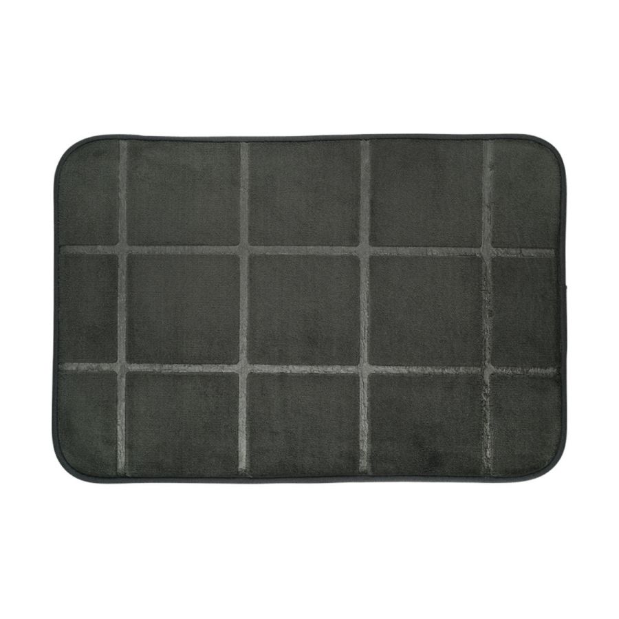 Ταπέτο Μπάνιο Μαύρο 40x60cm Πολυεστέρας με Memory Foam Estia Home Art  Tiles 02-28527