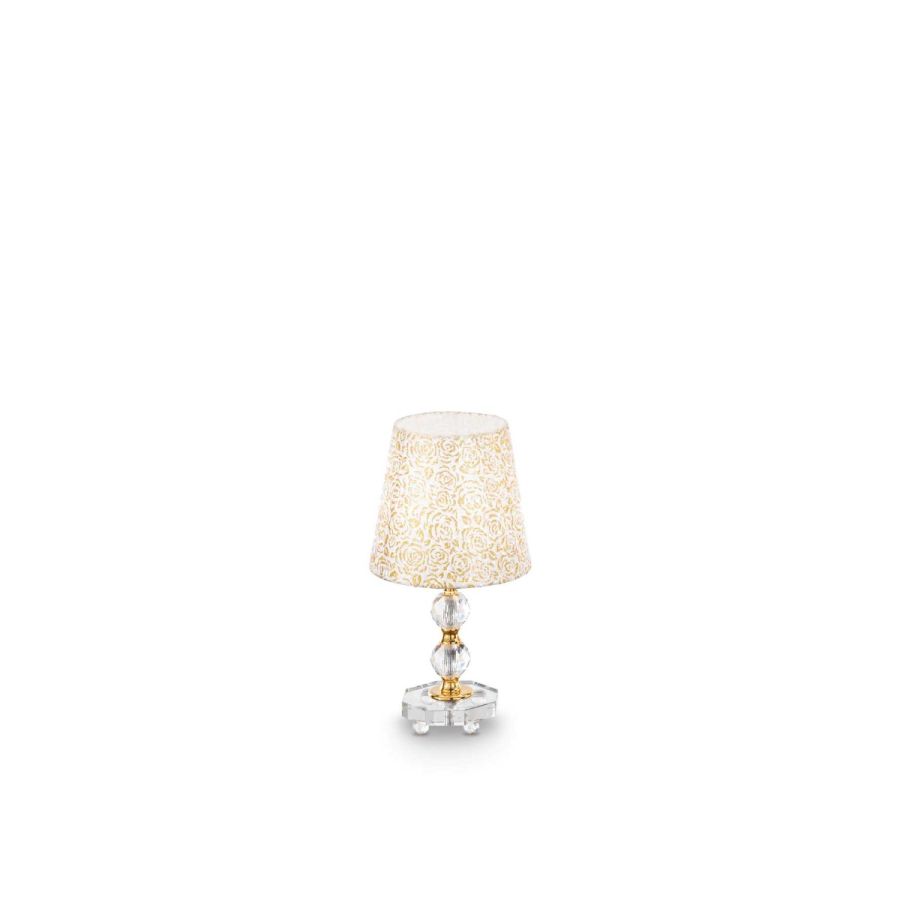 Λαμπατέρ Επιτραπέζιο  Ø 200 x H 365 mm 1xE27 Χρυσαφί Ideal Lux Queen TL1 Small 077734