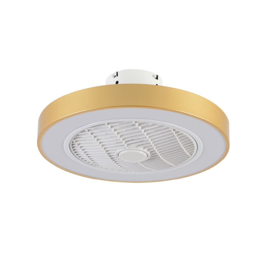 Ανεμιστήρας Οροφής με Τηλεχειριστήριο Ø50xY19cm 36W 3CCT LED Fan Light in Gold Color Inlight Chilko 101000360