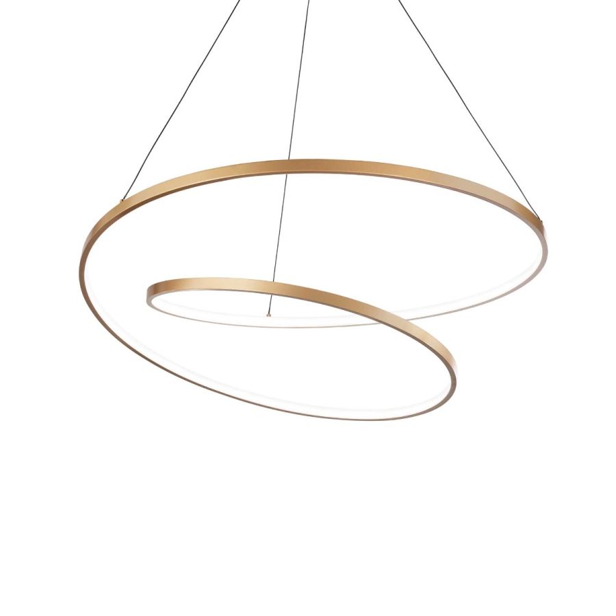 Φωτιστικό Κρεμαστό Ø800x240x2240mm Led 55w 3000K 6100lm Brushed Brass Ideal Lux Oz SP D80 On Off 269467