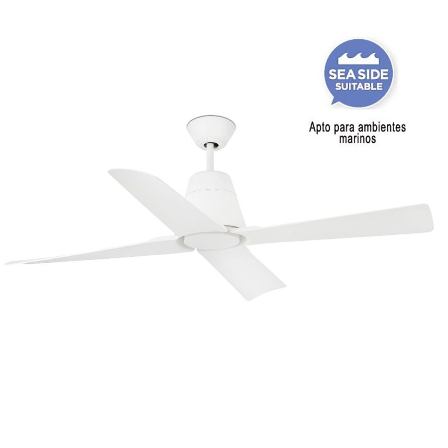 Ανεμιστήρας Οροφής Ø127cm IP44 DC Motor 4 Πτερύγια Λευκός, Ιδανικός για σπίτι πλάι στη θάλασσα Faro Typhon 33480 