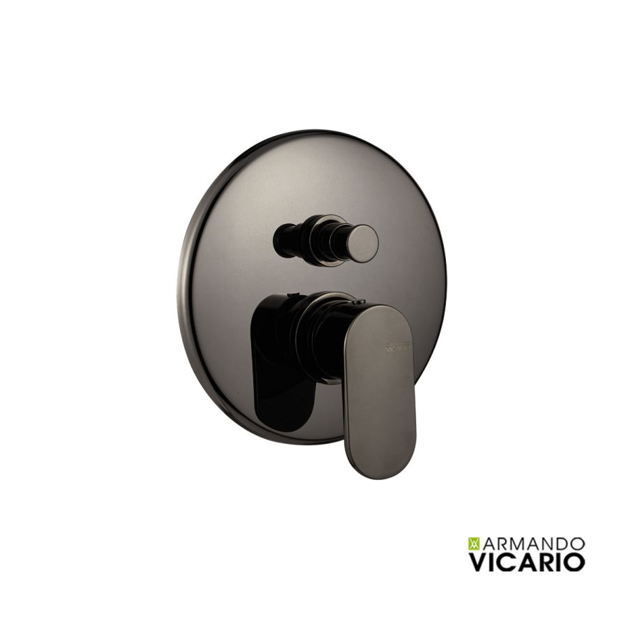 Μίκτης Εντοιχισμού 2 Εξόδων με Εκτροπέα Armando Vicario Slim Black Chrome 500050D-405