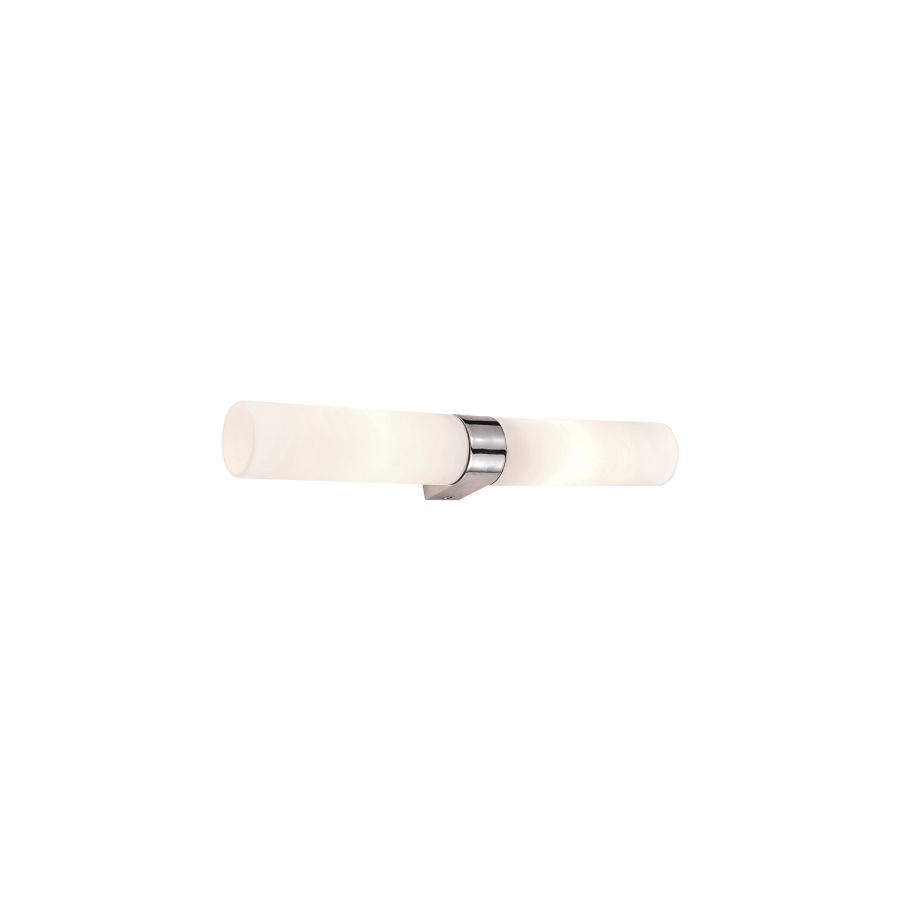 Απλίκα Μπάνιου 40x6,5cm Δίφωτη 2xE14 Χρώμιο-Οπάλ Γυαλί 15527-2 NIL WALL LAMP Β2 Homelighting 77-3653