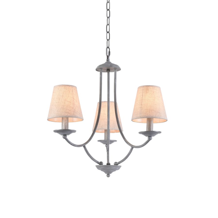 C119-3 ETNA PENDANT LAMP GREY PATINA&WHITE SHADE 1E1 HOMELIGHTING 77-3661