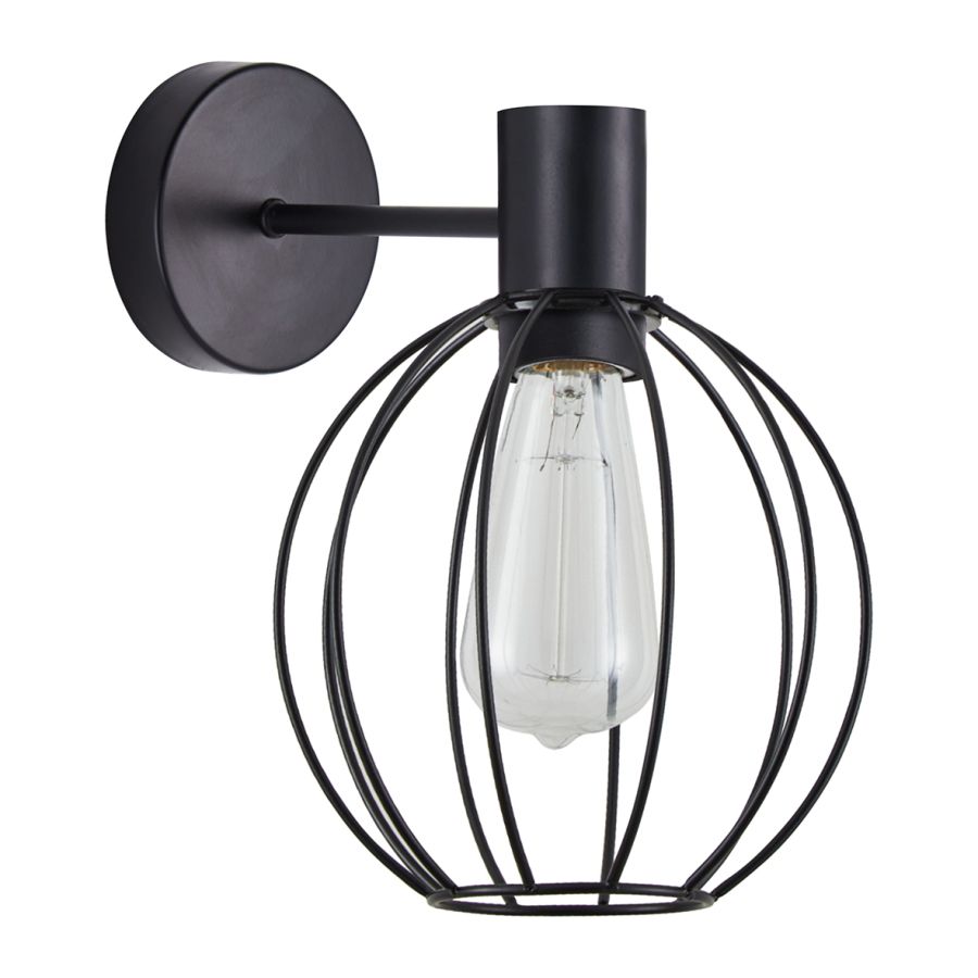 SE21-BL-16-GR2 ADEPT BLACK WALL LAMP BLACK METAL GRID+ HOMELIGHTING 77-8315