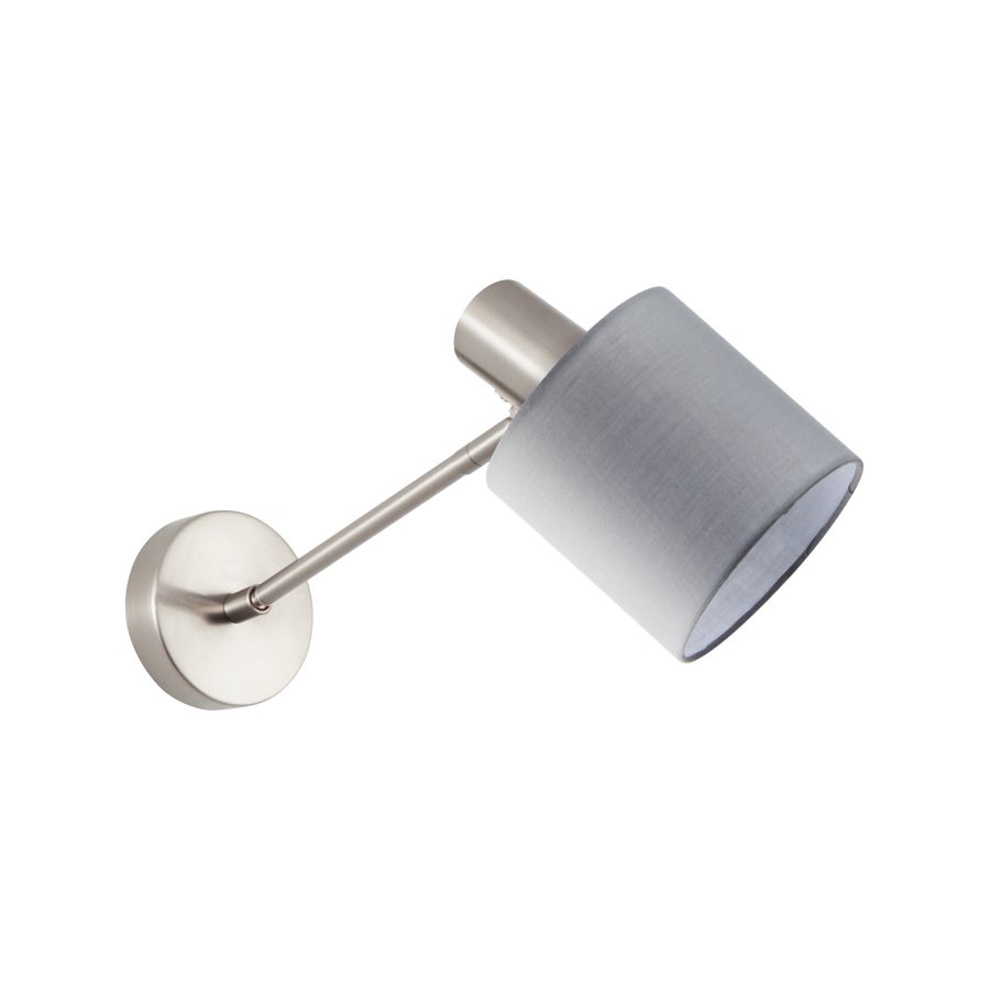 SE21-NM-22-SH2 ADEPT WALL LAMP Nickel Matt Wall lamp Grey Shade+ HOMELIGHTING 77-8329