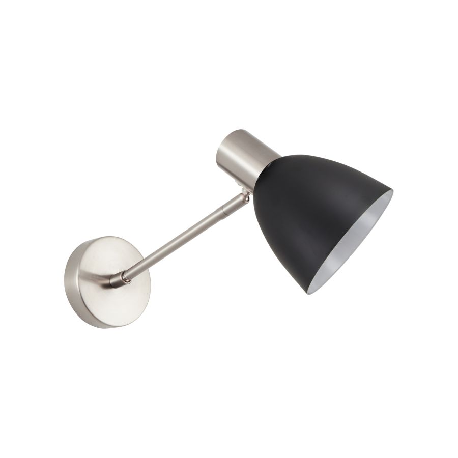 SE21-NM-22-MS2 ADEPT WALL LAMP Nickel Matt Wall lamp Black Shade+ HOMELIGHTING 77-8332