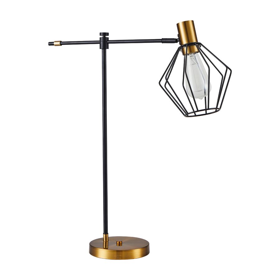 SE21-GM-36-GR1 ADEPT TABLE LAMP Gold Matt and Black Metal Table Lamp Black Metal Grid+ HOMELIGHTING 77-8339