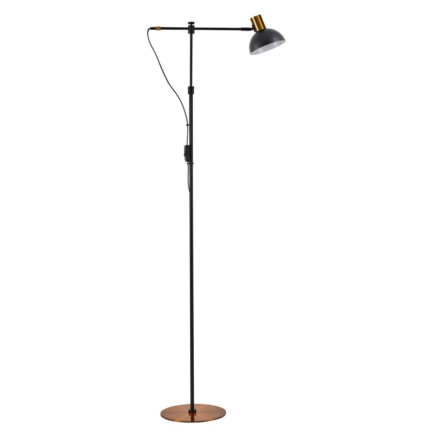 SE21-GM-39-MS3 ADEPT FLOOR LAMP Gold Matt and Black Metal Floor Lamp Black Metal Shade+ HOMELIGHTING 77-8352