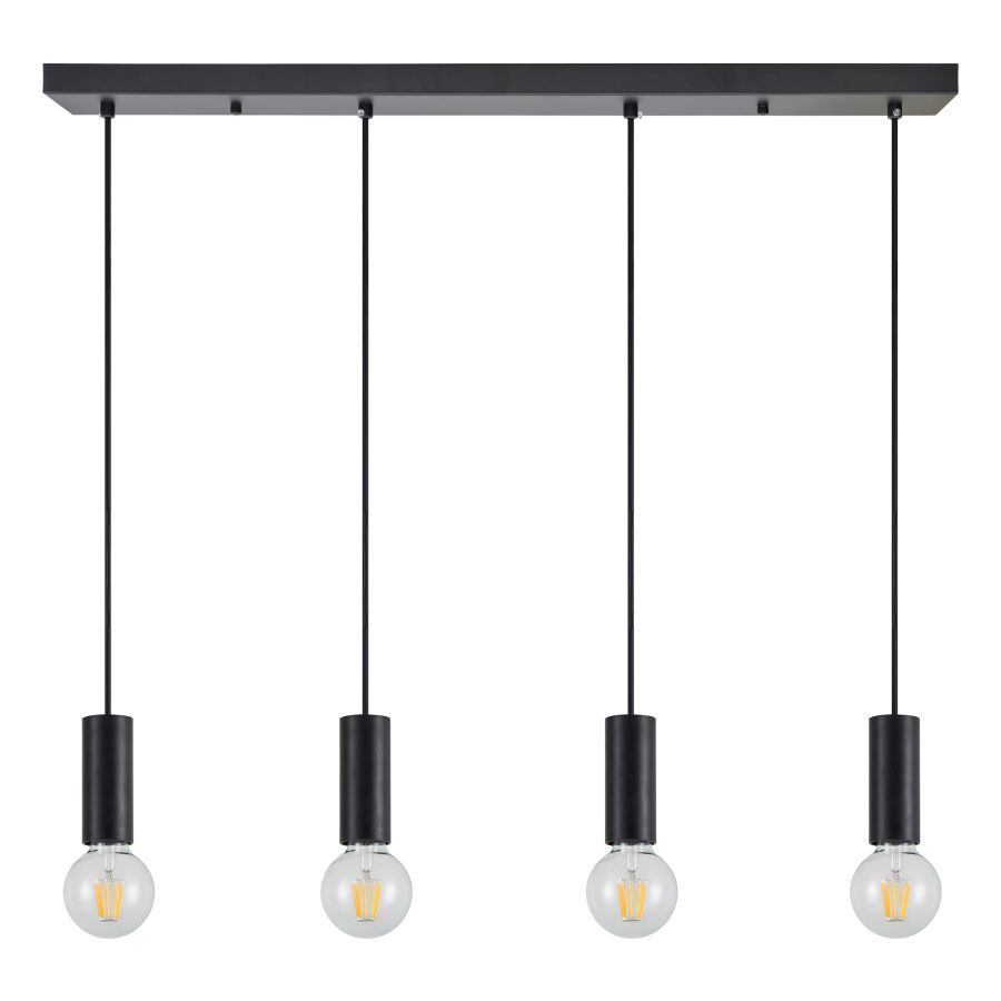 SE21-BL-4-4BL ADEPT TUBE Black Pendant+ HOMELIGHTING 77-8482