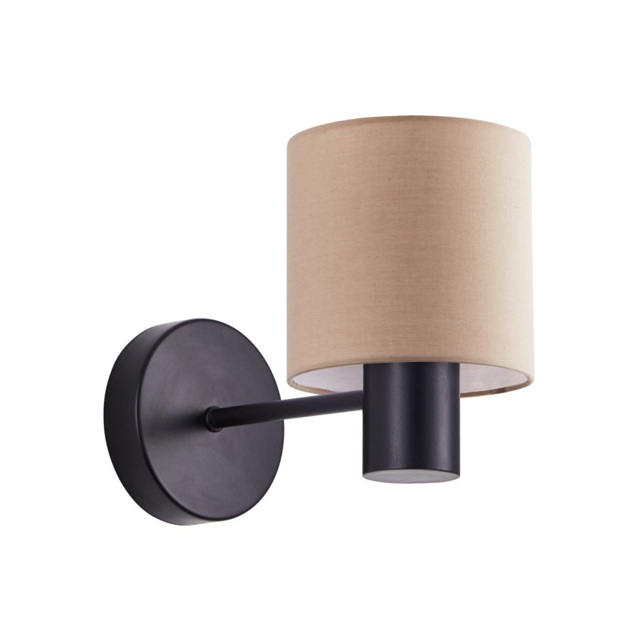 SE21-BL-16-SH3 ADEPT Black Wall Lamp Brown Shade+ HOMELIGHTING 77-8882