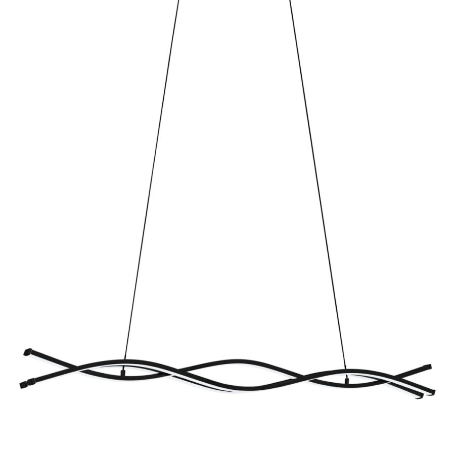 Κρεμαστό Φωτιστικό Ράγα Μαύρο L985xH1200mm LED 3000Κ 5300lm Eglo Lasana 3 99317