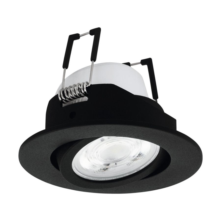 Χωνευτό Σποτ Στρογγυλό Μαύρο 8,8x8,8cm LED 2700-6500K 345lm Ρυθμιζόμενο Εφαρμογή-Τηλεχειριστήριο Eglo Saliceto 99669