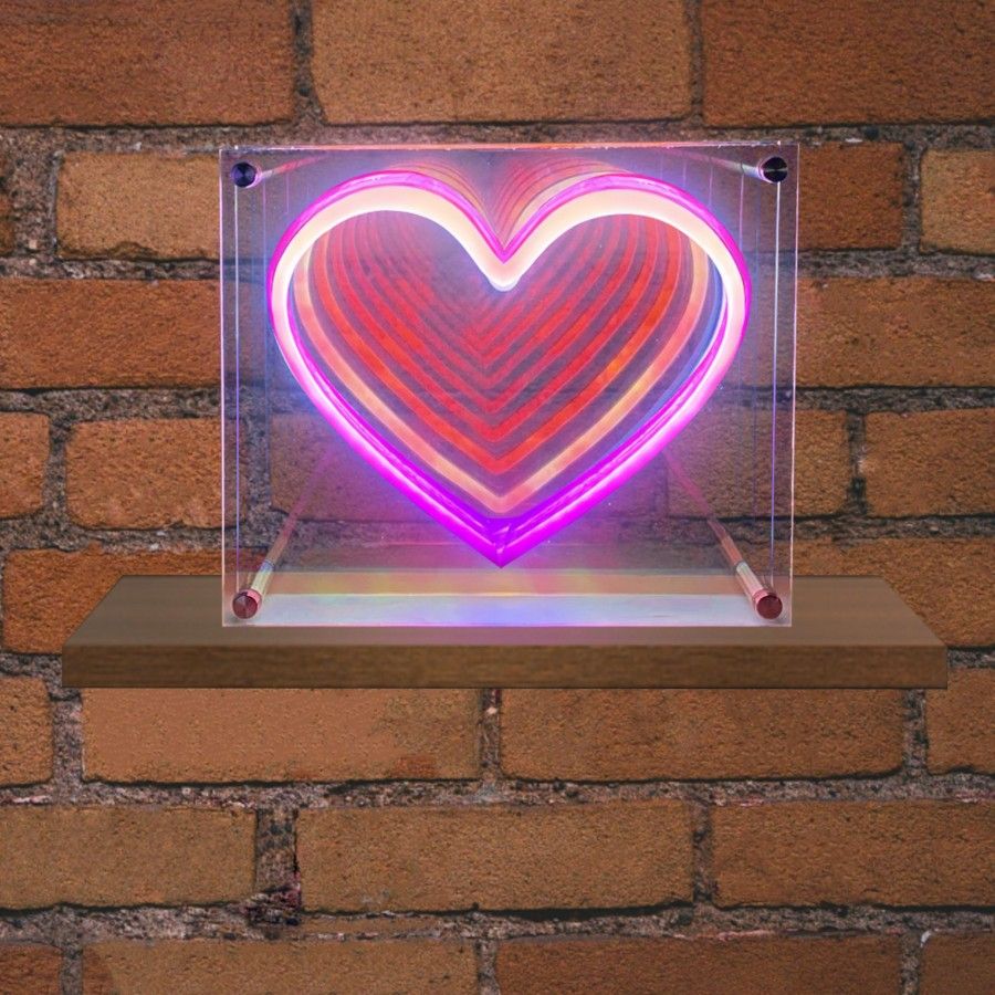 Φωτιζόμενη Κορνίζα Neon Led Strips Heart 300x50x200mm 10w 5V 2A USB Καλώδιο 1m Enjoy EL131211 