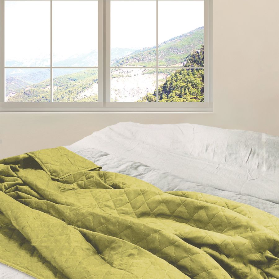 ΚΟΥΒΕΡΛΙ Cottage Simplicity ΜΟΥΣΤΑΡΔΙ MICROFIBER 220x240cm San Lorentzo 7093MUSTARD