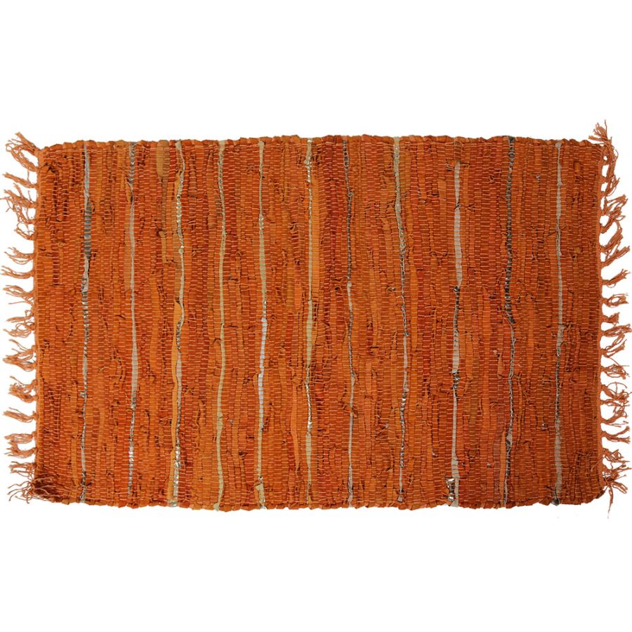Δερμάτινο χαλάκι LEAΤΗΕR FLΑΤ ORANGE 60Χ90 San Lorentzo 1372ORANGE