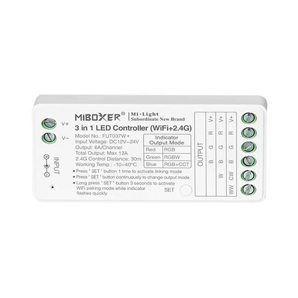 ΑΣΥΡΜΑΤΟ RF Wifi CONTROLLER RGBW 6A DC 12V/216W 24V/432W Eurolamp 145-71415