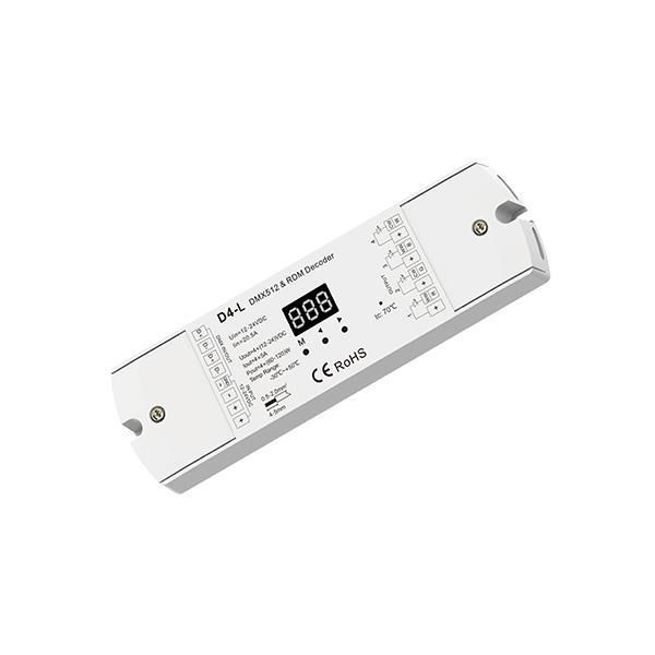 DMX512/RDM DECODER RGBW 5A*4CH 12-24VDC MAX20A D4-L Eurolamp 145-71503