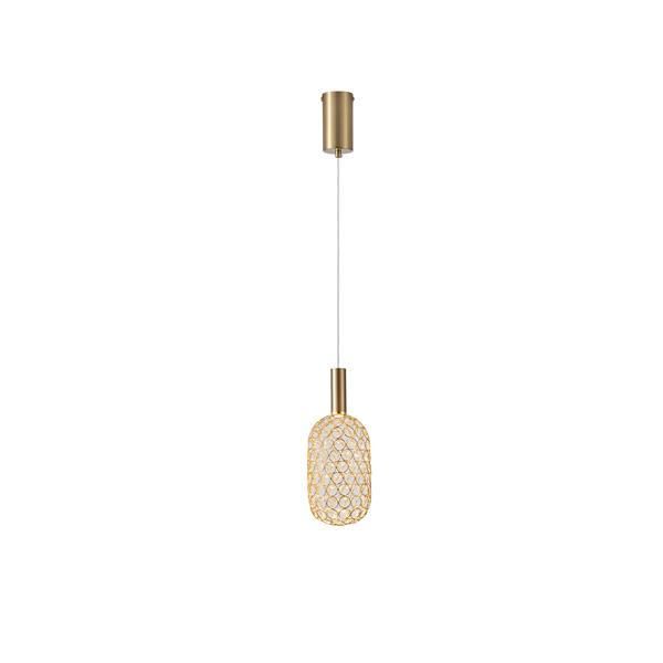 ΦΩΤΙΣΤΙΚΟ ΜΟΝΟΦΩΤΟ ΜΕΤΑΛΛO LED 6,3W 3000K 648lm Φ200X1580mm ΧΡΥΣΟ ARTE ILLUMINA PERFORATO Eurolamp 144-15067