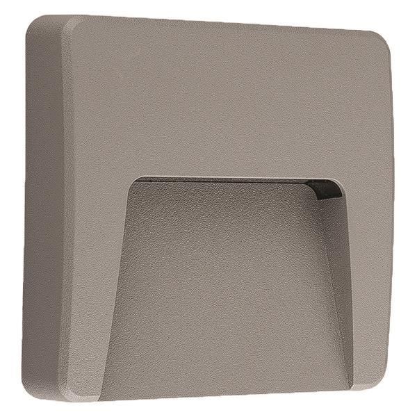 ARTE ILLUMINA ΦΩΤΙΣΤΙΚΟ ΤΟΙΧΟΥ SLIM LED 3W IP65 230V 3000K 120X120mm ΓΚΡΙ PRO Eurolamp 145-52019