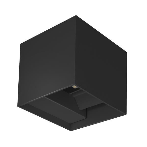 ΑΠΛΙΚΑ ΤΟΙΧΟΥ ΑΛΟΥΜΙΝΙΟΥ CUBE ΜΑΥΡΗ 10W 3CCT 100X100X100 mm ME GLASS DIFUSER ARTE ILLUMINA Eurolamp 145-20250