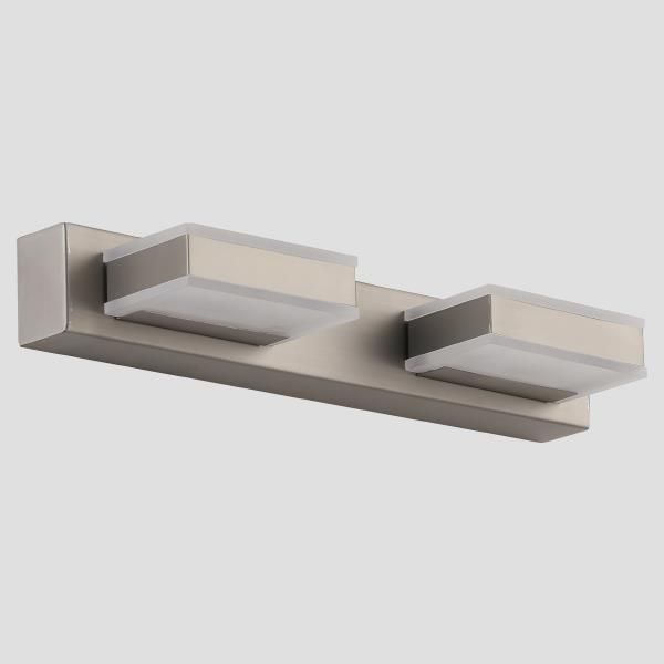 ARTE ILLUMINA ΑΠΛΙΚΑ ΤΟΙΧΟΥ  LED 8W 4000Κ ΤΕΤΡΑΓΩΝΟ 2Φ 320X50X100 ΝΙΚΕΛ Eurolamp 144-80004